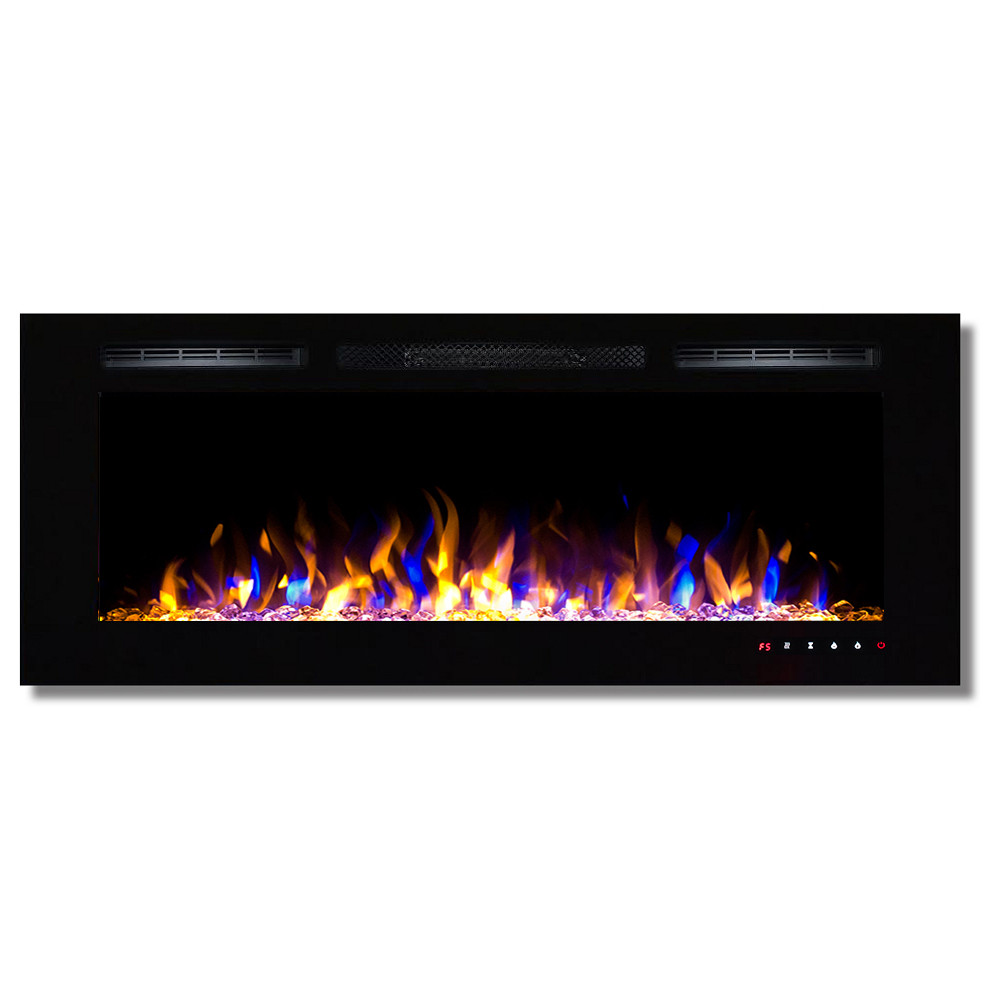 Recessed Wall Mount Electric Fireplace
 Fusion 50 Inch Built in Ventless Heater Recessed Wall