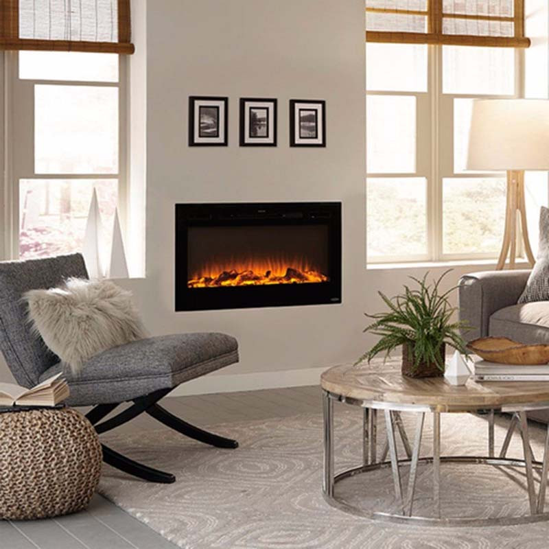 Recessed Wall Mount Electric Fireplace
 Touchstone Sideline 36 in Wall Mounted Recessed Electric