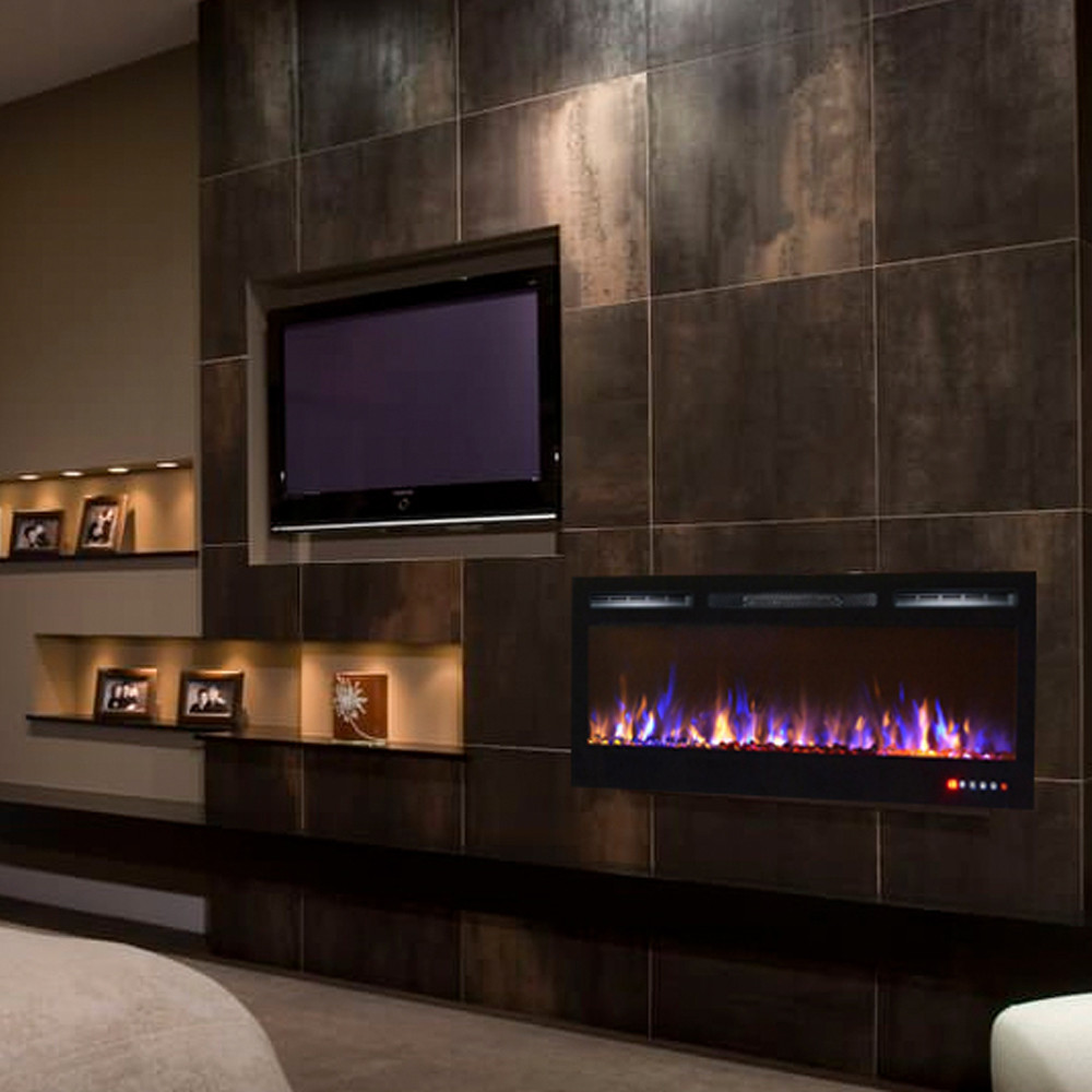Recessed Wall Mount Electric Fireplace
 Lexington 35 Inch Built in Ventless Recessed Wall Mounted