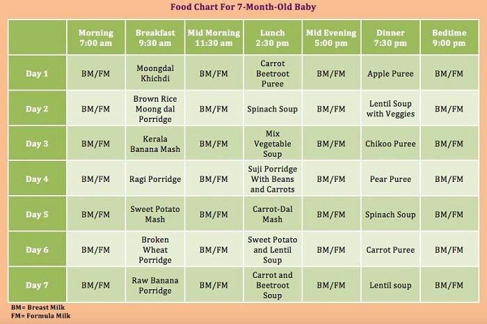 Recipes For 7 Month Old Baby
 7 month old feeding schedule Baby Food
