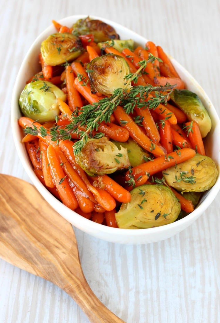 Recipes For Baby Carrots Side Dish
 Whiskey Glazed Baby Carrots and Brussels Mantitlement