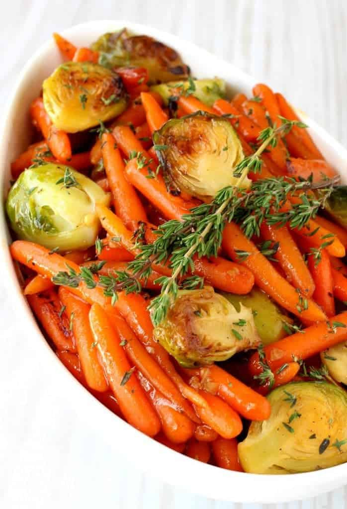 Recipes For Baby Carrots Side Dish
 Whiskey Glazed Baby Carrots and Brussels Mantitlement