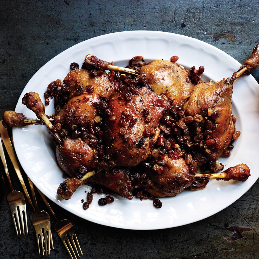 Recipes Using Duck Confit
 Duck Confit with Spicy Pickled Raisins recipe