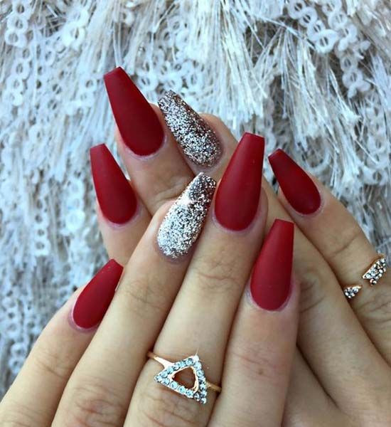 Red And Gold Glitter Nails
 27 Christmas Nail Designs Festive nail art ideas