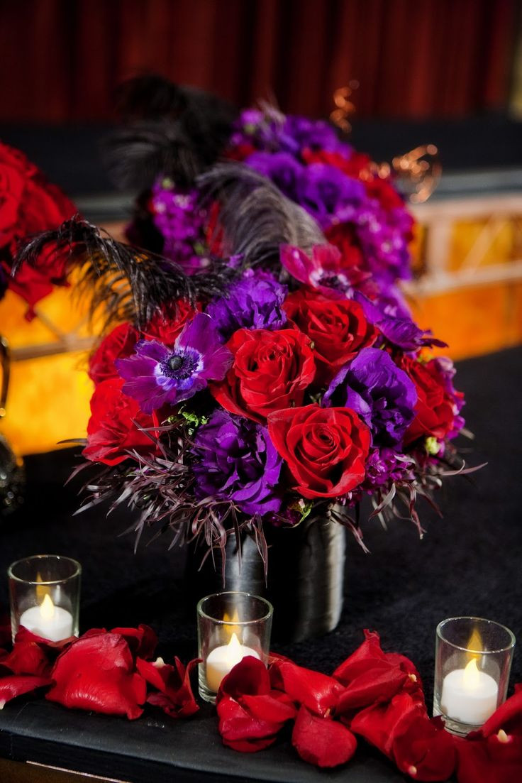 Red And Purple Wedding Theme
 SWOONING OVER THESE FABULOUS WEDDING FLOWER IDEAS FROM