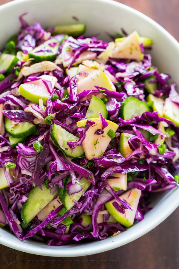 Red Cabbage Salad Recipes
 Red Cabbage Salad with Apple NatashasKitchen