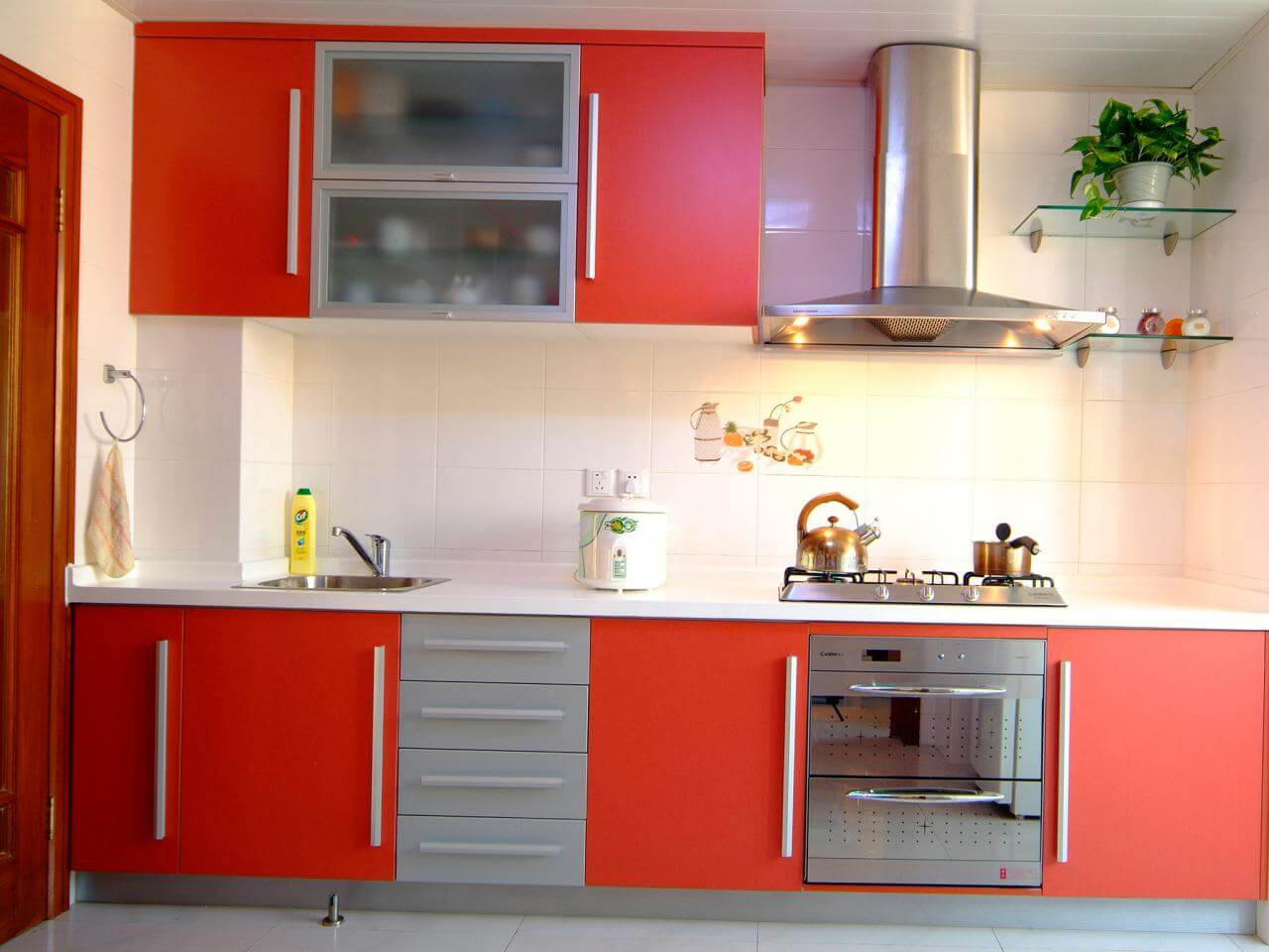 Red Cabinet Kitchens
 How to Select Kitchen Cabinet Colors AllstateLogHomes