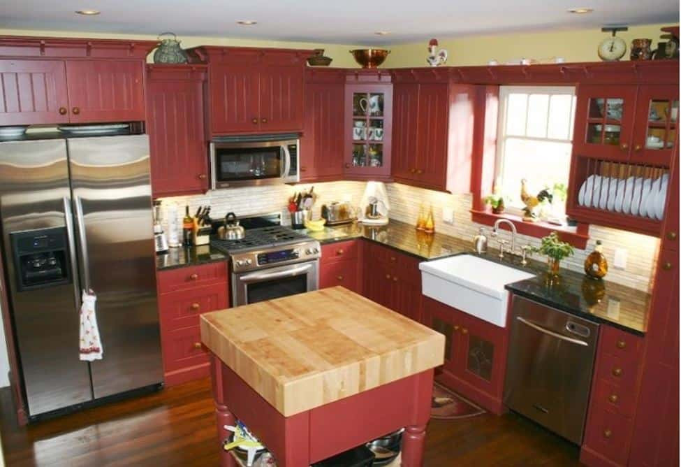 Red Cabinet Kitchens
 30 Beautiful Mobile Home Kitchen Cabinet Colors