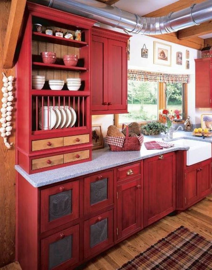 Red Cabinet Kitchens
 Red Kitchen Cabinet Paint Colors Perfect Kitchen Cabinet