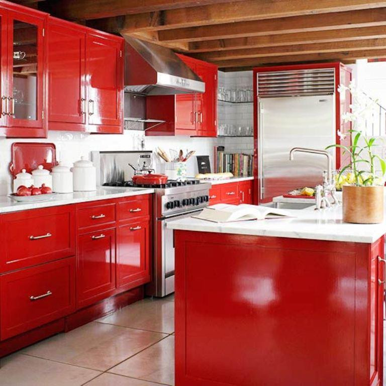 Red Cabinet Kitchens
 15 Contemporary Kitchen Designs with Red Cabinets Rilane