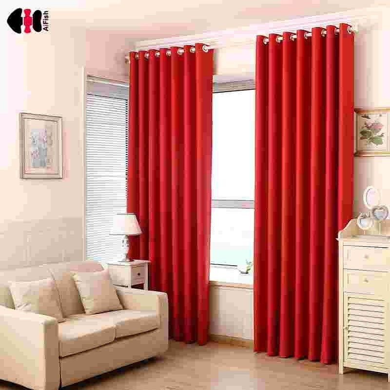 Red Curtains Living Room
 Red Curtains Pure Black Blockout Curtains French Curtain