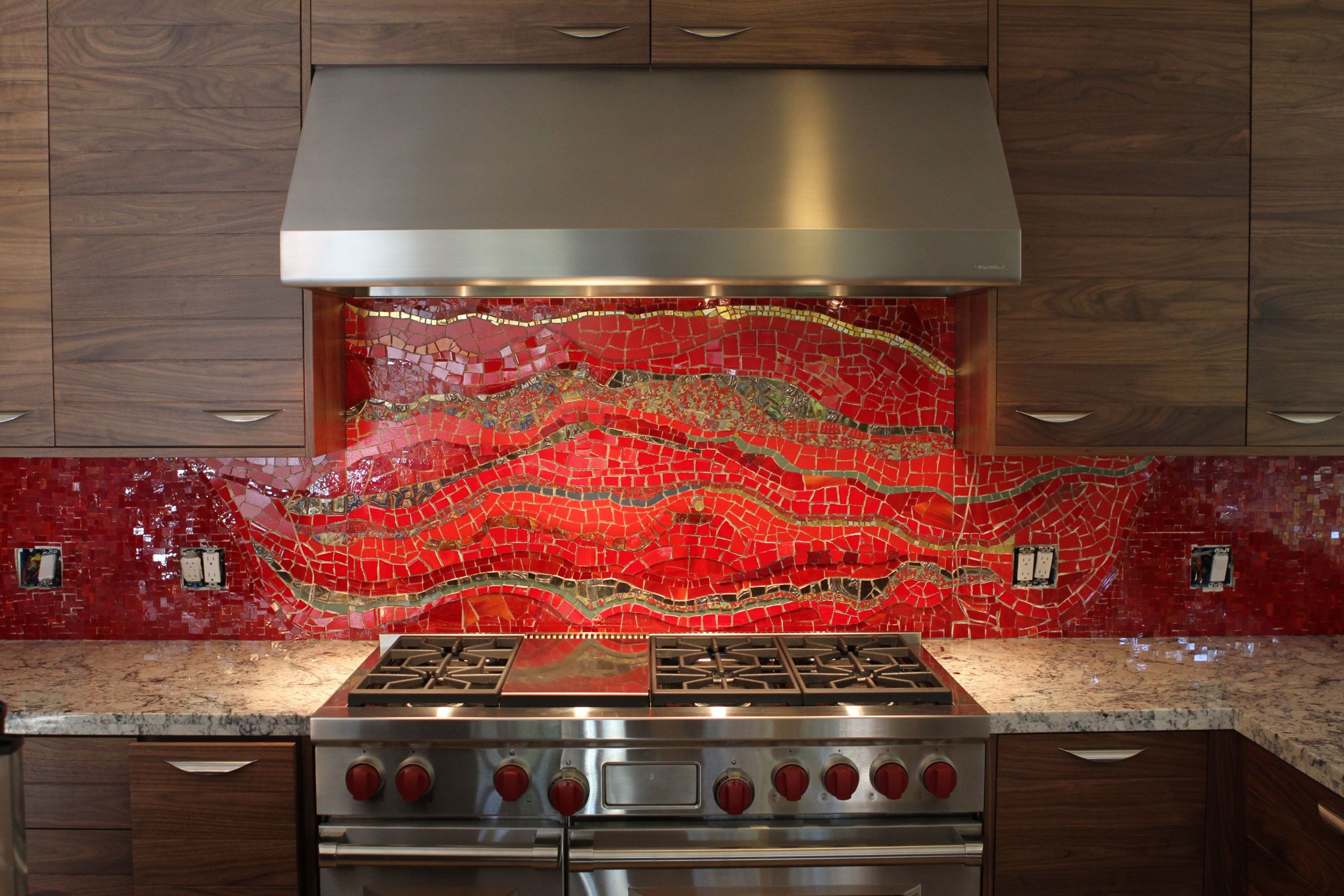 Red Kitchen Backsplash Ideas
 bethpurcellmosaics red kitchen backsplash