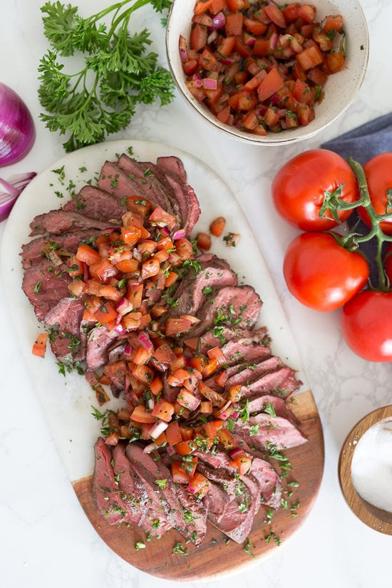 Red Onion Grill
 Grilled Steak With Tomatoes Red ion and Balsamic