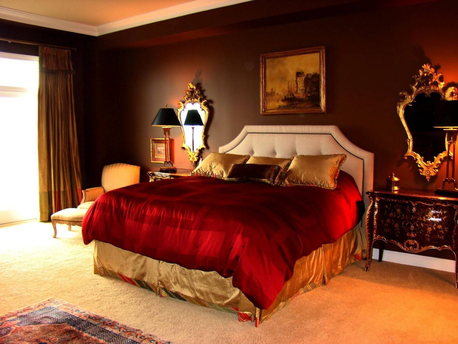 Red Walls Bedroom
 Best 20 Red and Tan Home Decor Dap fice