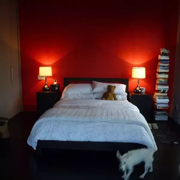 Red Walls Bedroom
 How to spruce up a red wall in my bedroom So one wall of