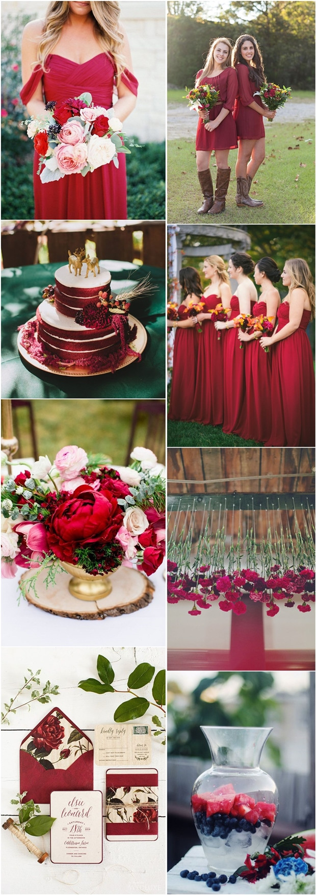 Red Wedding Theme Ideas
 red wedding color ideas fall winter wedding theme ideas