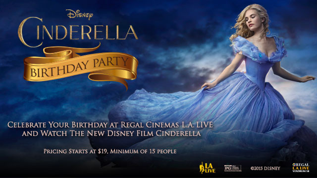 Regal Cinema Birthday Party
 Cinderella Birthday Party Package