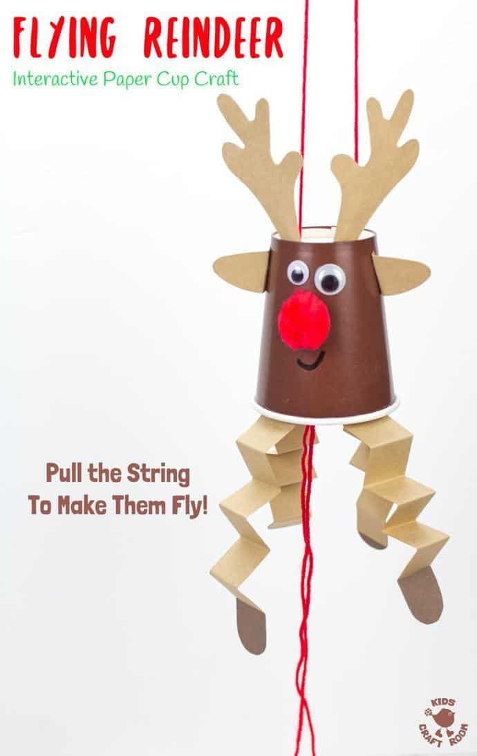 Reindeer Craft For Kids
 Flying Paper Cup Reindeer Craft Kids Craft Room