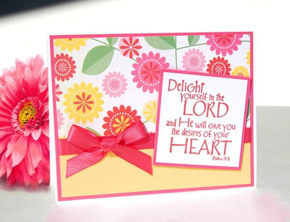 Religious Birthday Cards
 Items similar to Handmade Christian Greeting Card Psalm