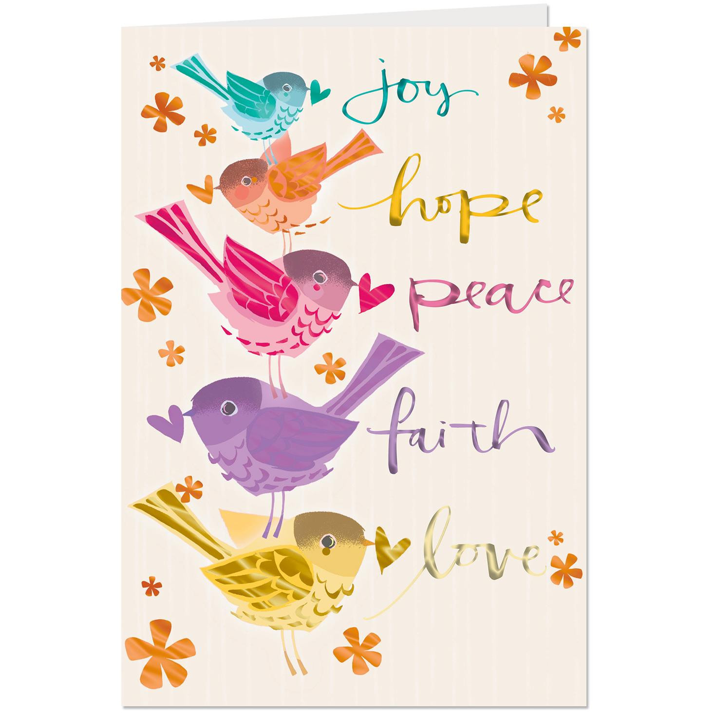Religious Birthday Cards
 Joy Hope Peace Religious Birthday Card Greeting Cards