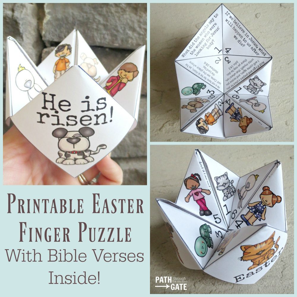 Religious Easter Craft For Kids
 Printable Easter Finger Puzzle with Bible Verses Perfect