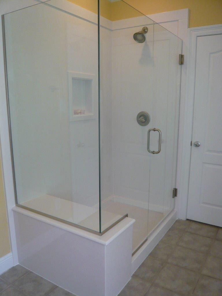 Replacing Bathroom Walls
 replacing bathtub with glass shower