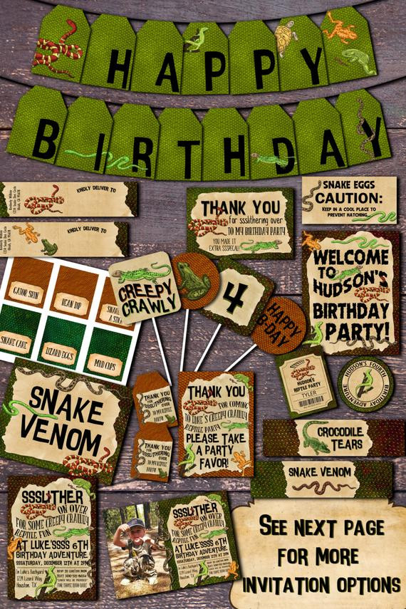 Reptile Birthday Party
 Printable Reptile Party Decorations Reptile Party Reptile