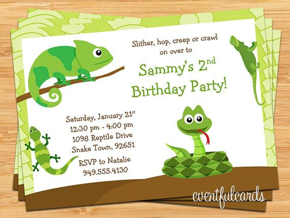 Reptile Birthday Party
 Reptile Birthday Party Invitation