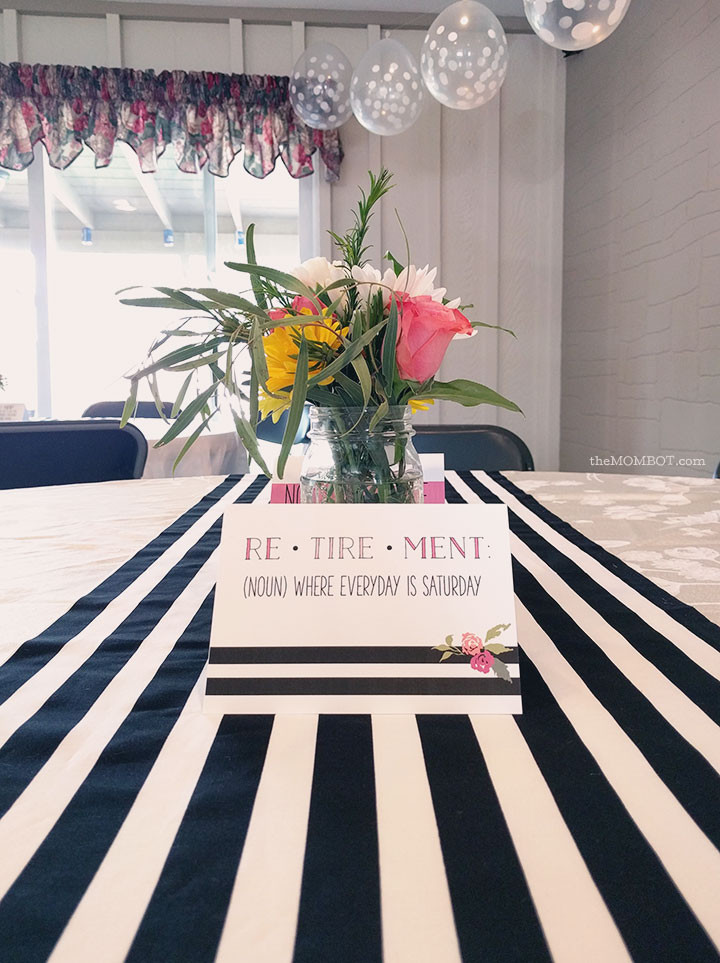 Retirement Party Decorating Ideas
 Retirement Party Black White & Florals The Mombot