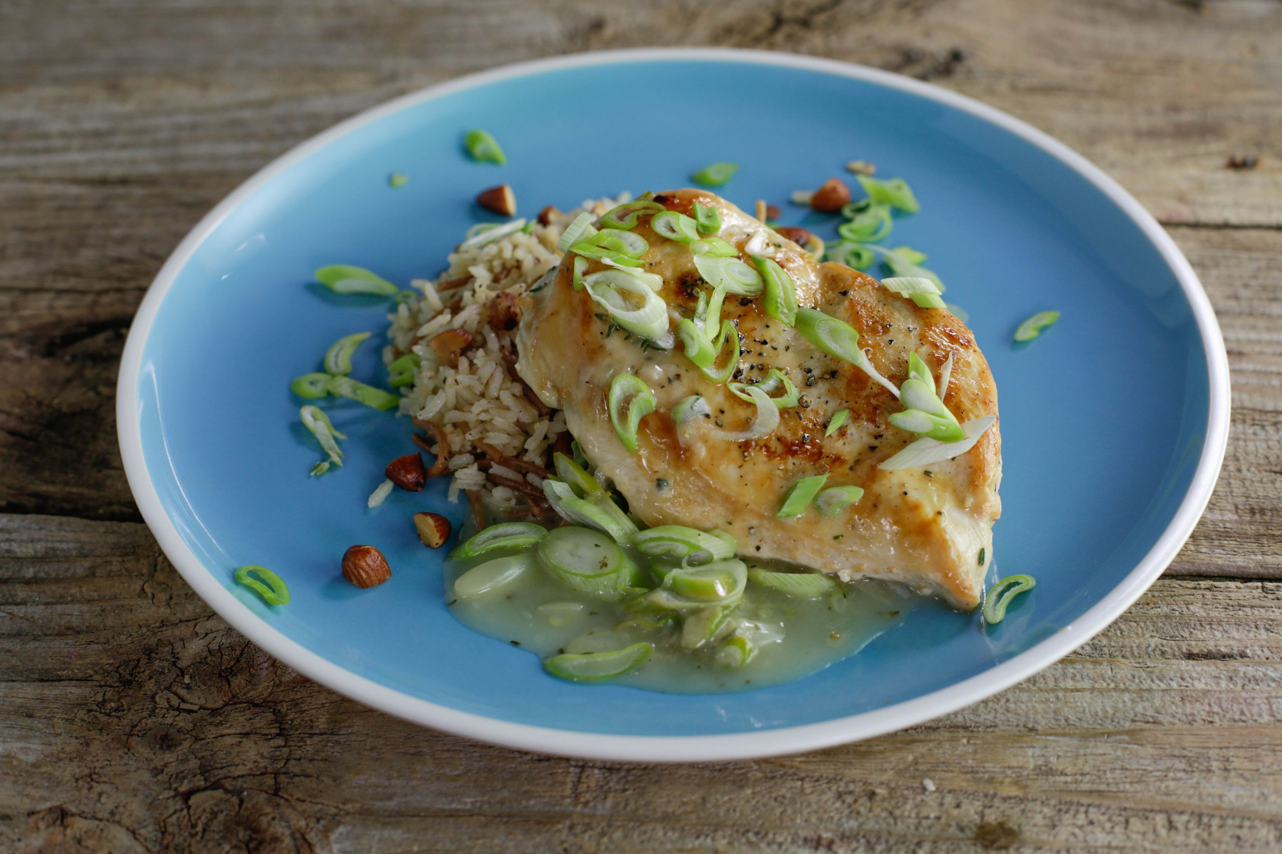Rice Pilaf Recipe Rachael Ray
 Spring ion Chicken Breasts and Rice Pilaf with Almonds