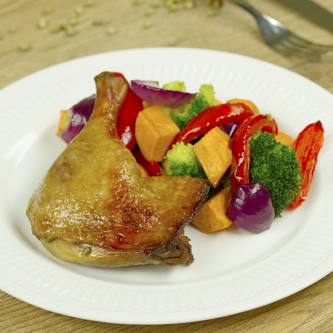 Roasted Duck Leg Recipes
 Roasted Duck Leg with Baked Ve ables