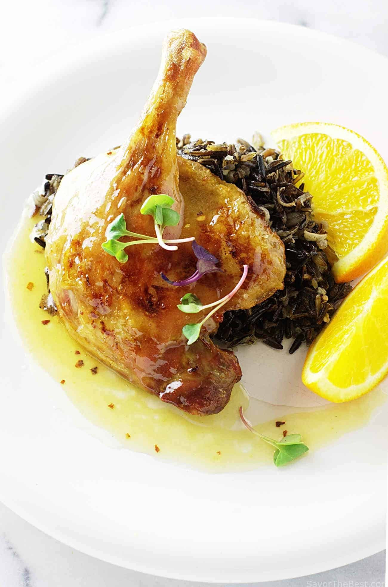 Roasted Duck Leg Recipes
 Roasted Duck Legs with Orange Sauce and Wild Rice Savor