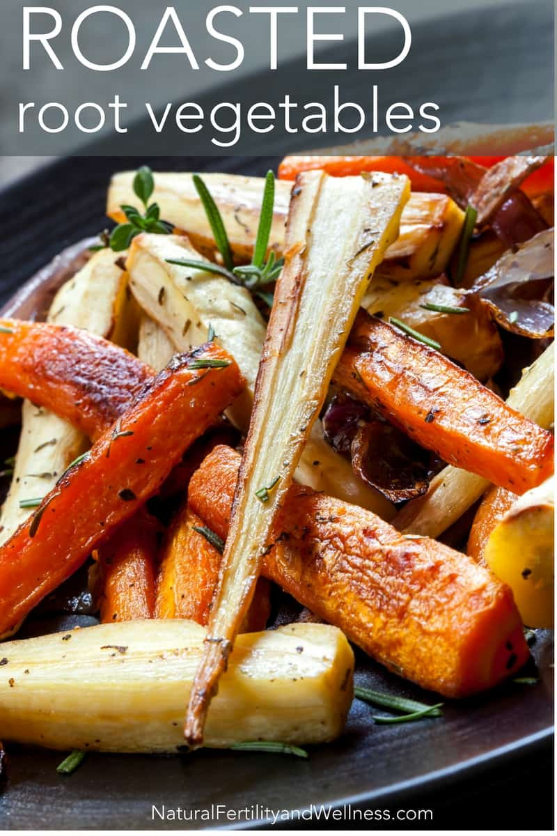 Roasted Root Vegetables
 Roasted root ve ables are an easy and healthy side dish