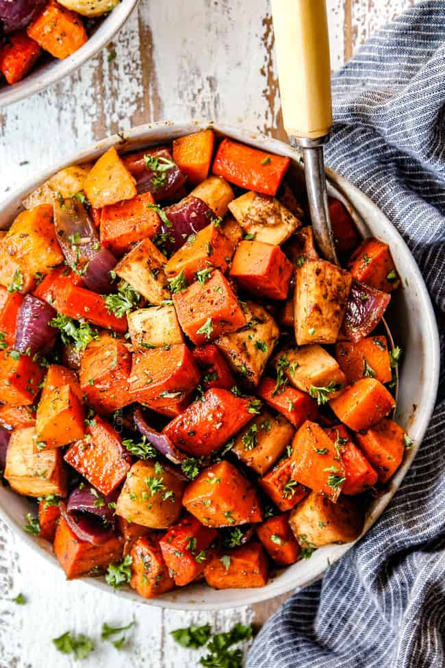 Roasted Root Vegetables
 Roasted Root Ve ables Maple Balsamic & Parmesan Video