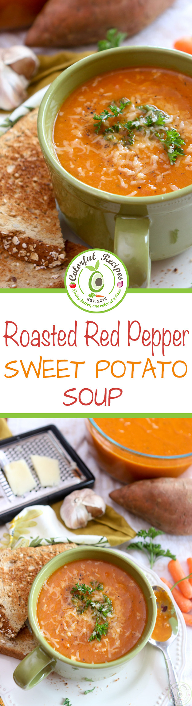 Roasted Sweet Potato Soup
 Roasted Red Pepper Sweet Potato Soup Colorful Recipes