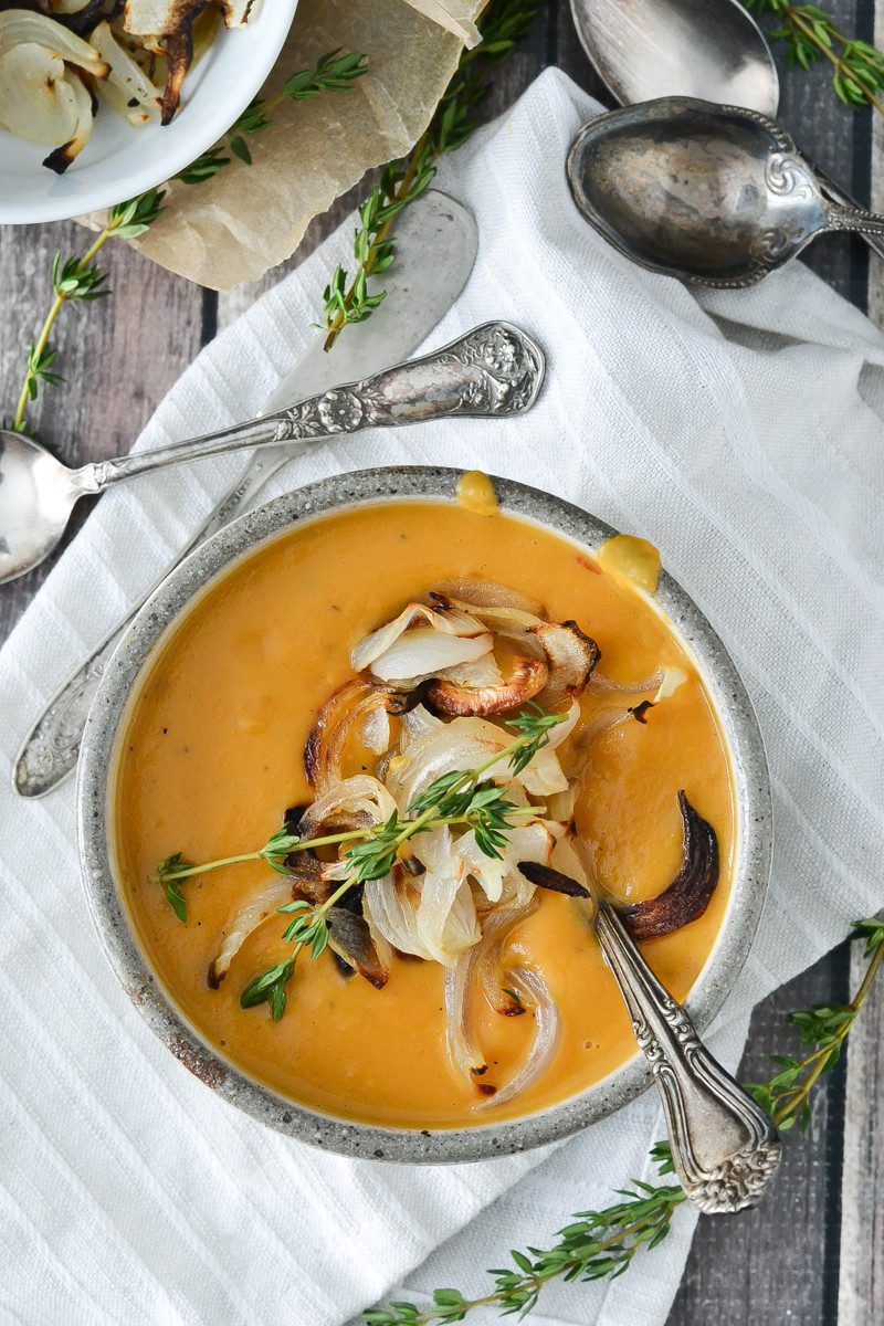 Roasted Sweet Potato Soup
 Roasted Sweet Potato Soup with Caramelized ions Mother