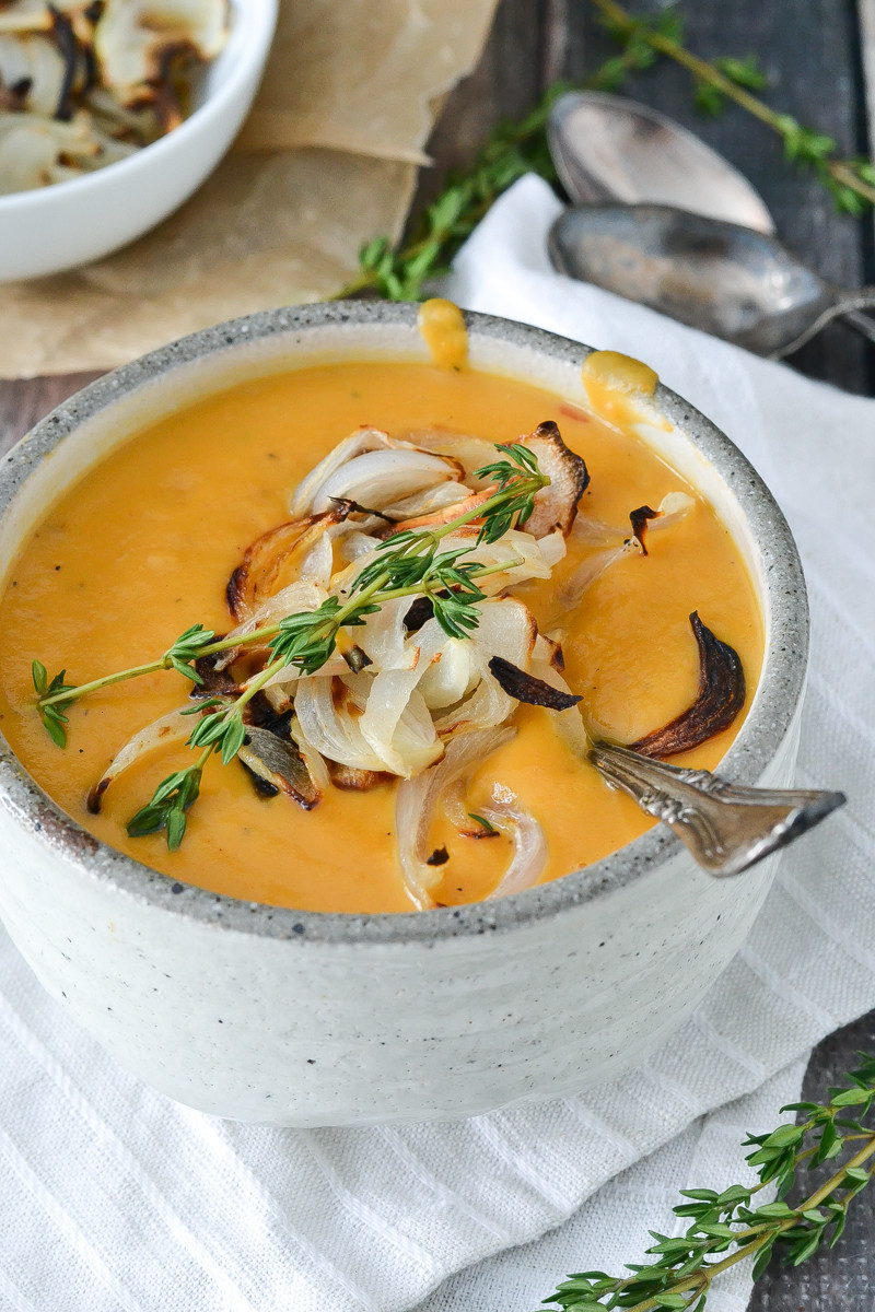 Roasted Sweet Potato Soup
 Roasted Sweet Potato Soup with Caramelized ions Mother