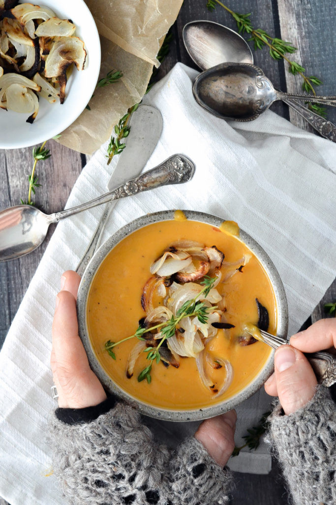 Roasted Sweet Potato Soup
 Roasted Sweet Potato Soup with Caramelized ions Mother