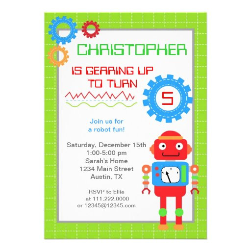 Robot Birthday Invitations
 1 000 Robot Invitations Robot Announcements & Invites