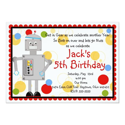 Robot Birthday Invitations
 Robot Birthday Invitation