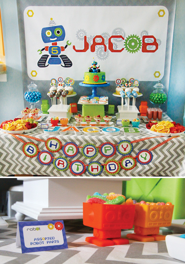 Robot Birthday Party
 Colorful & Creative Robot Birthday Party Hostess with