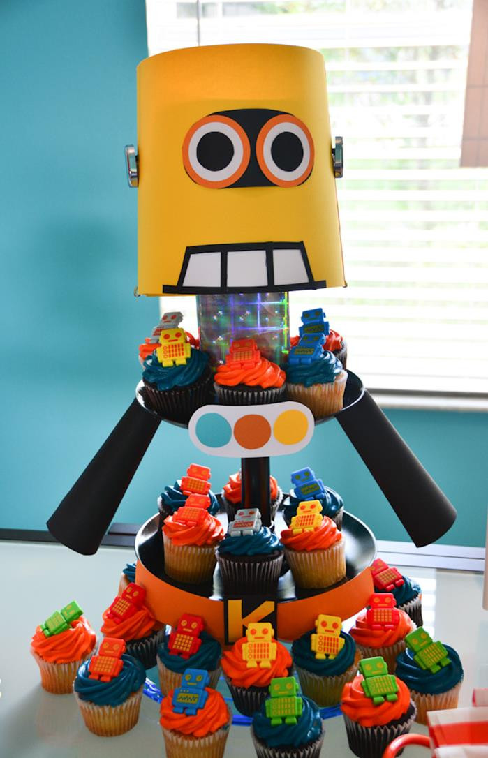 Robot Birthday Party Supplies
 Kara s Party Ideas Robot Themed Birthday Party with Lots