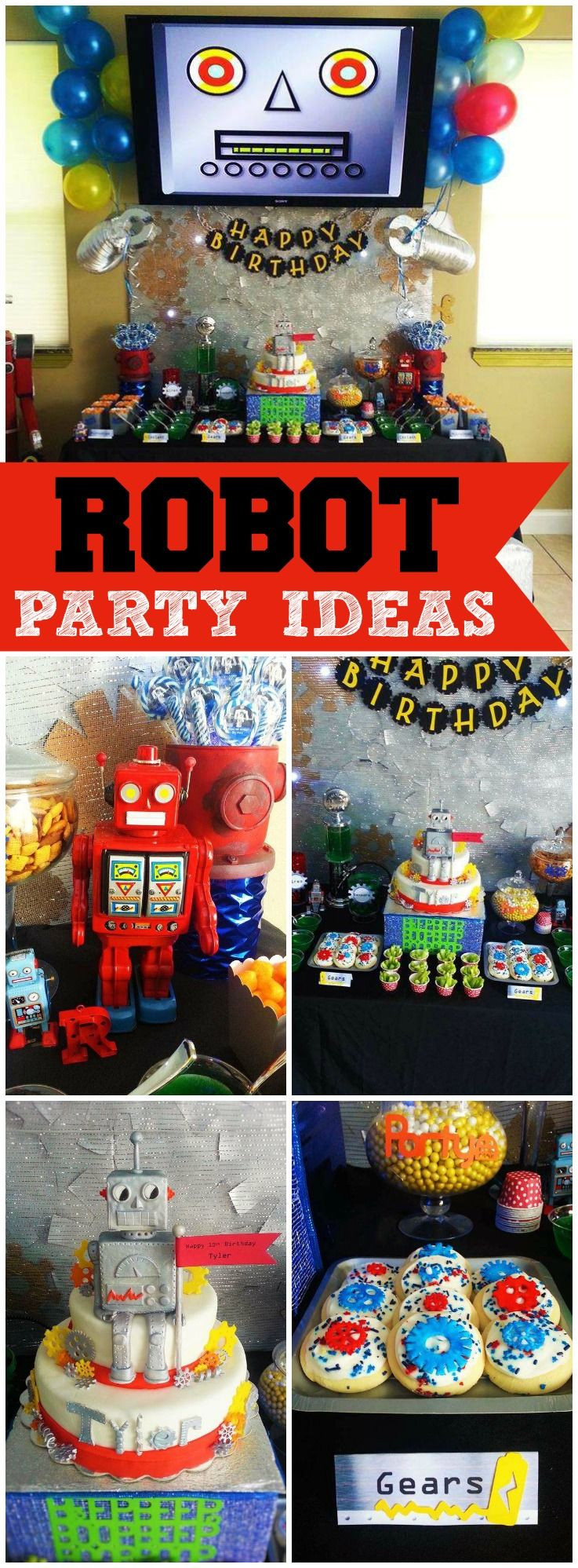 Robot Birthday Party Supplies
 What an awesome robot birthday party See more party ideas