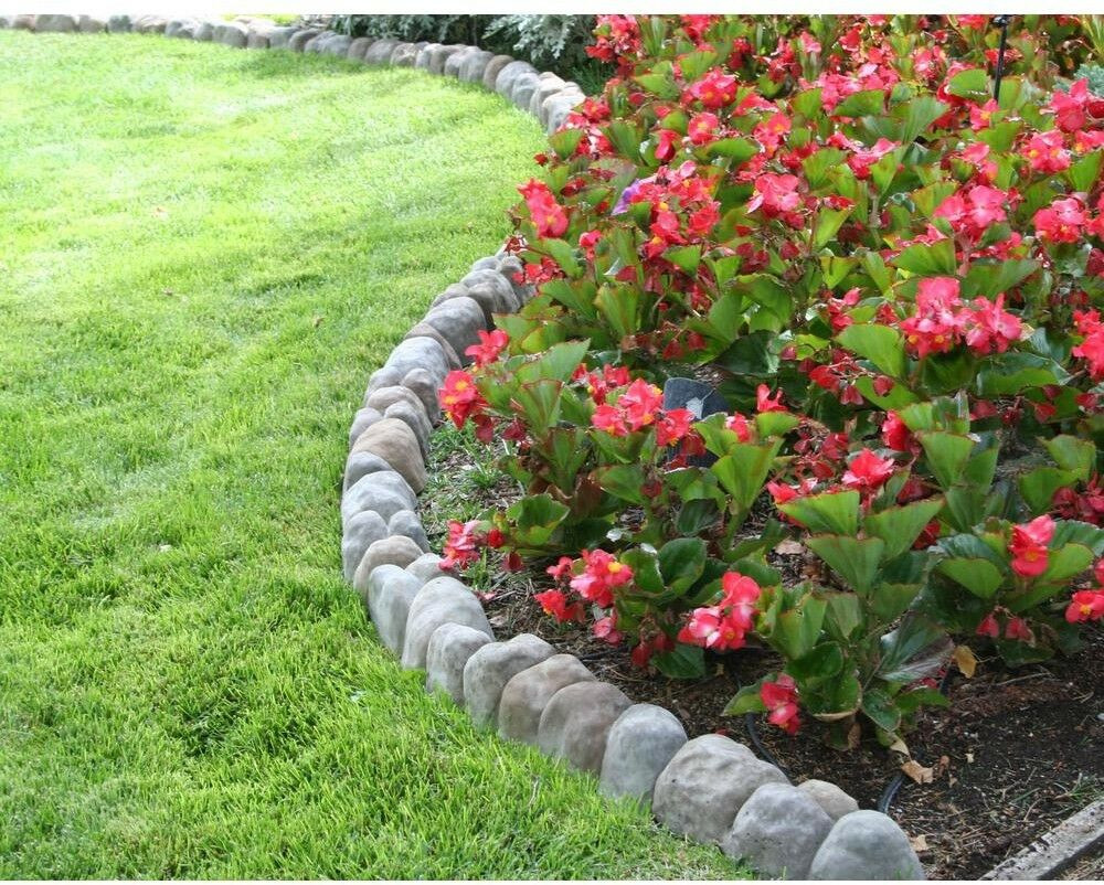 Rock Landscape Edging
 Multi colored Rock Lawn Garden Stone Edging Landscape