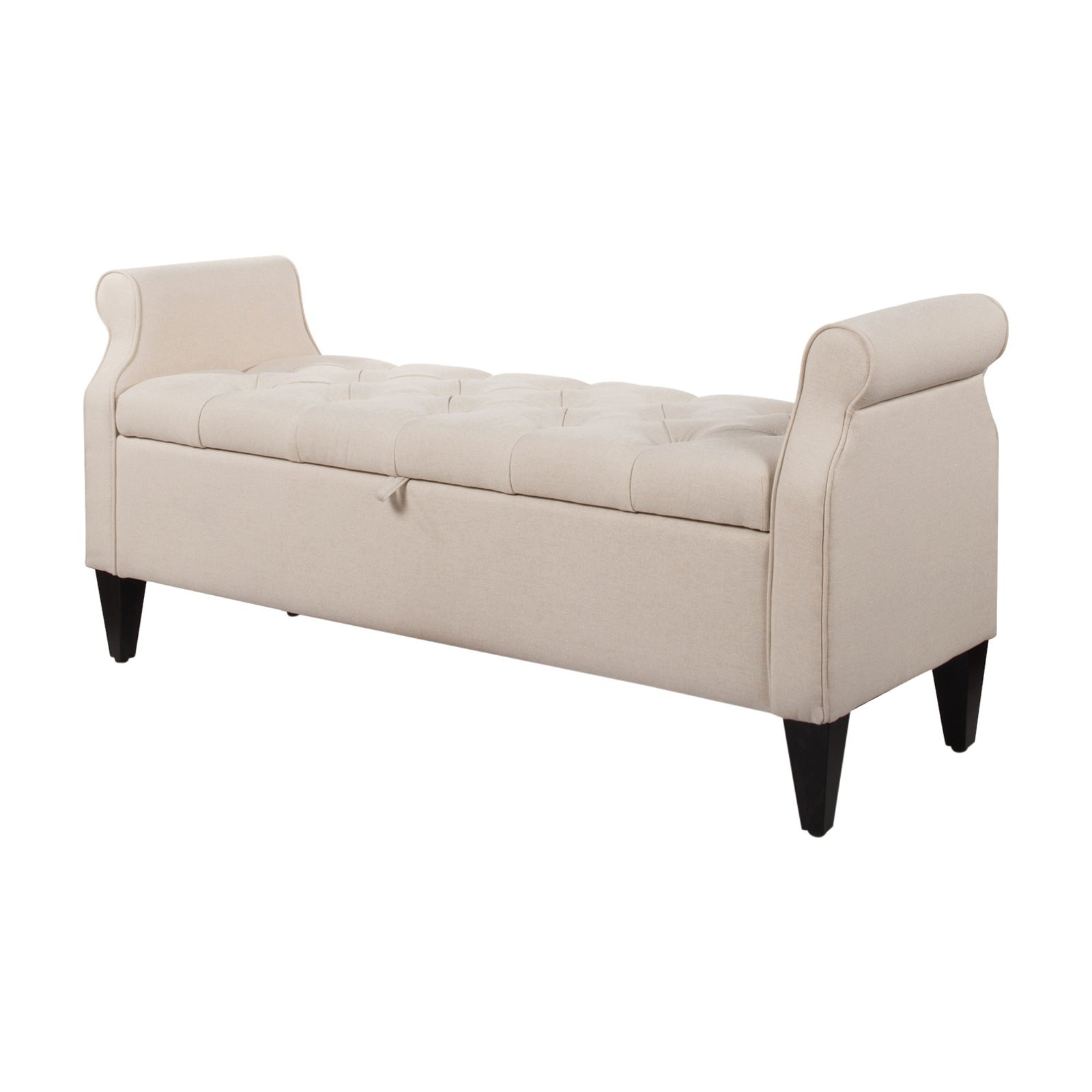 Roll Arm Storage Bench
 Jacqueline Tufted Roll Arm Storage Bench Sky Neutral