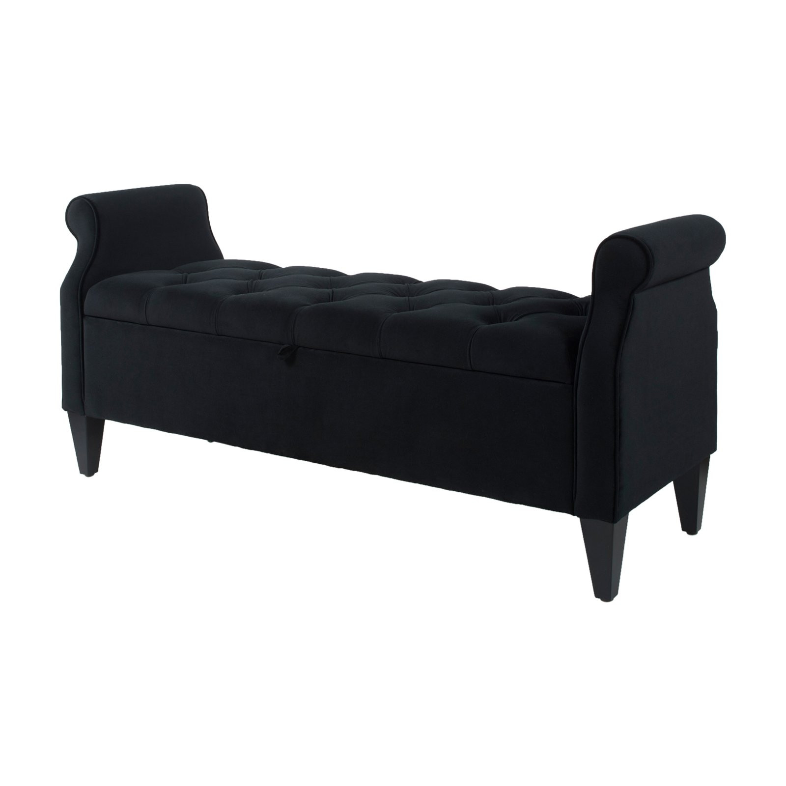 Roll Arm Storage Bench
 Jacqueline Tufted Roll Arm Storage Bench Black Walmart