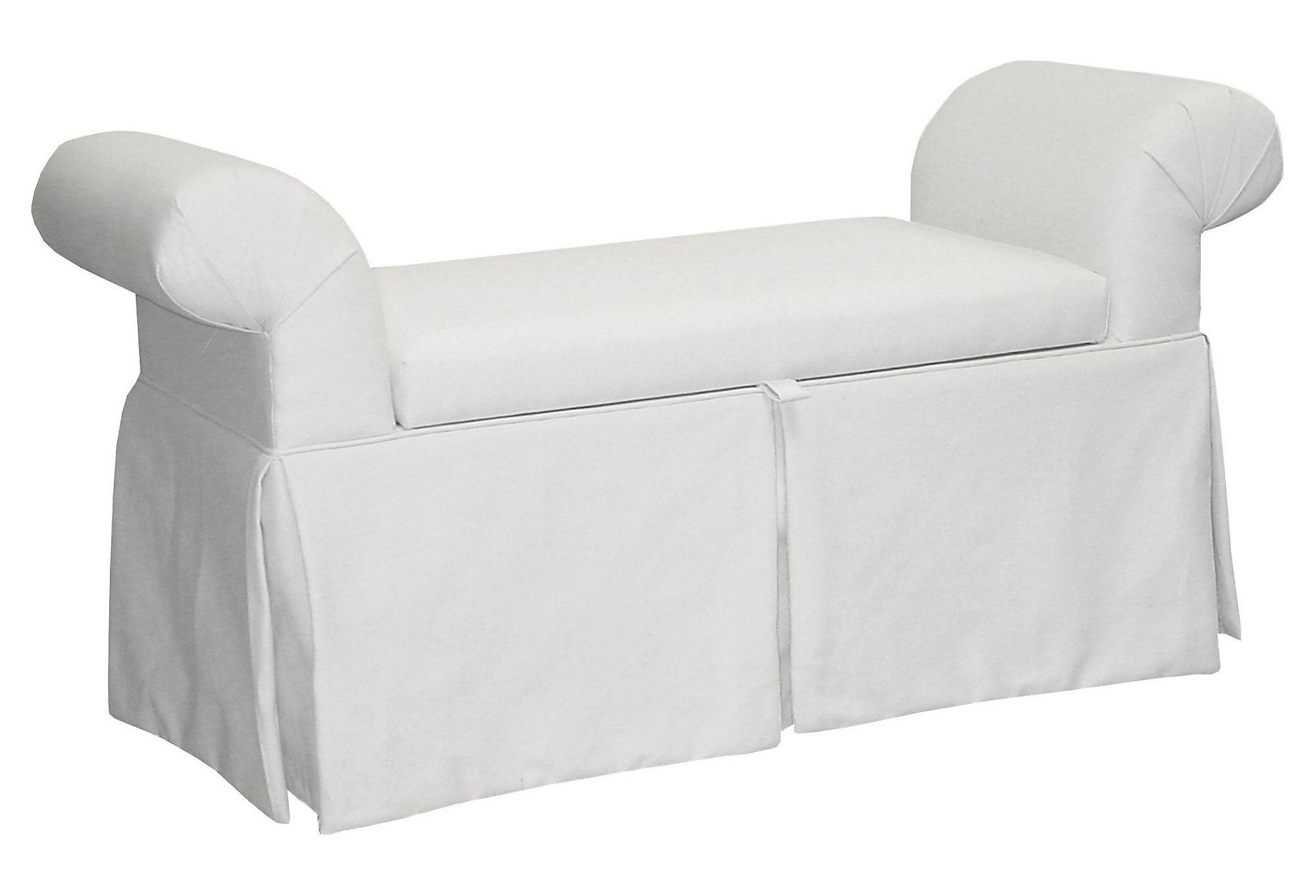 Roll Arm Storage Bench
 Mara 51" Roll Arm Storage Bench White from e Kings Lane