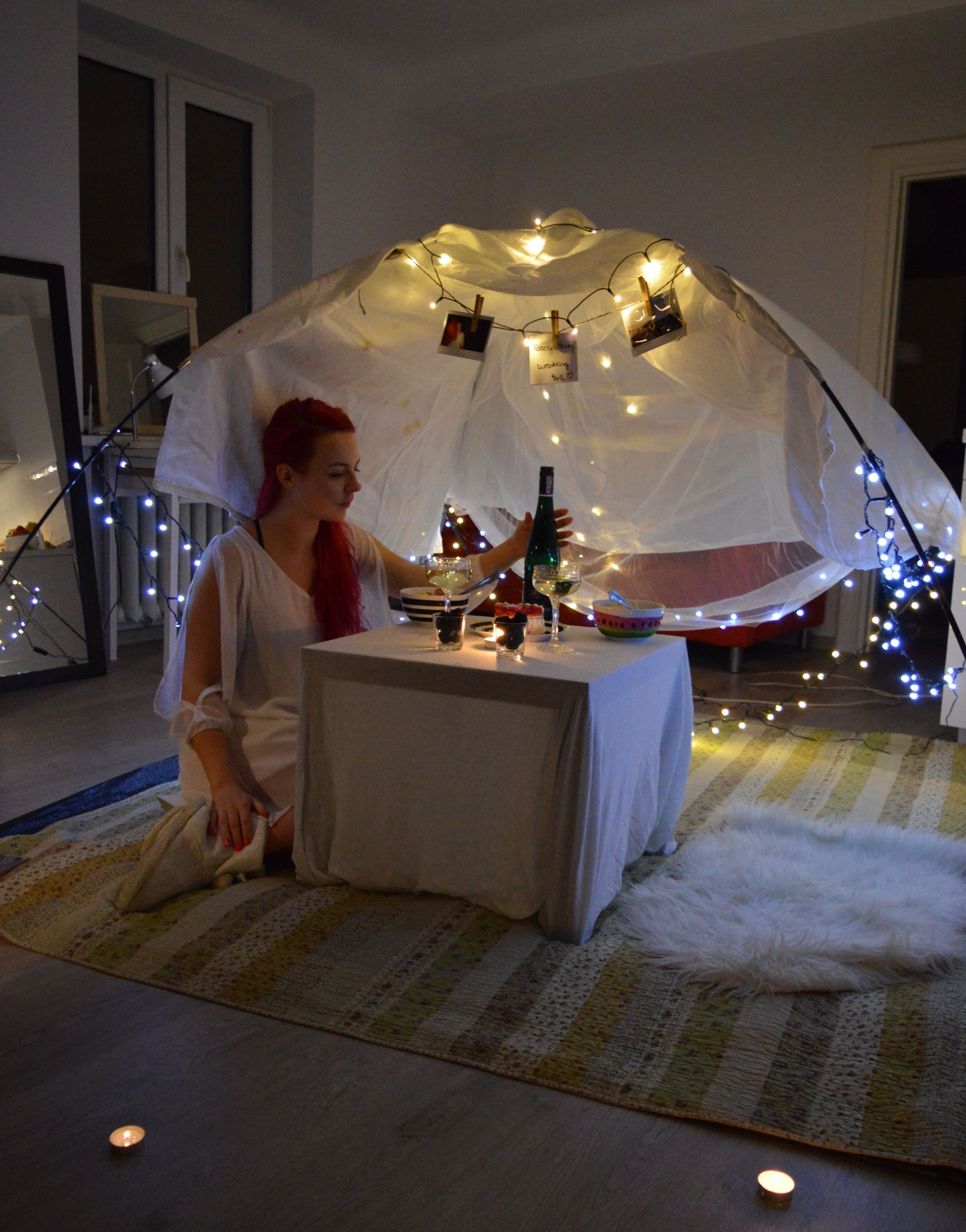 Romantic Birthday Gift Ideas Her
 Cozy romantic surprise birthday dinner in the tent at home