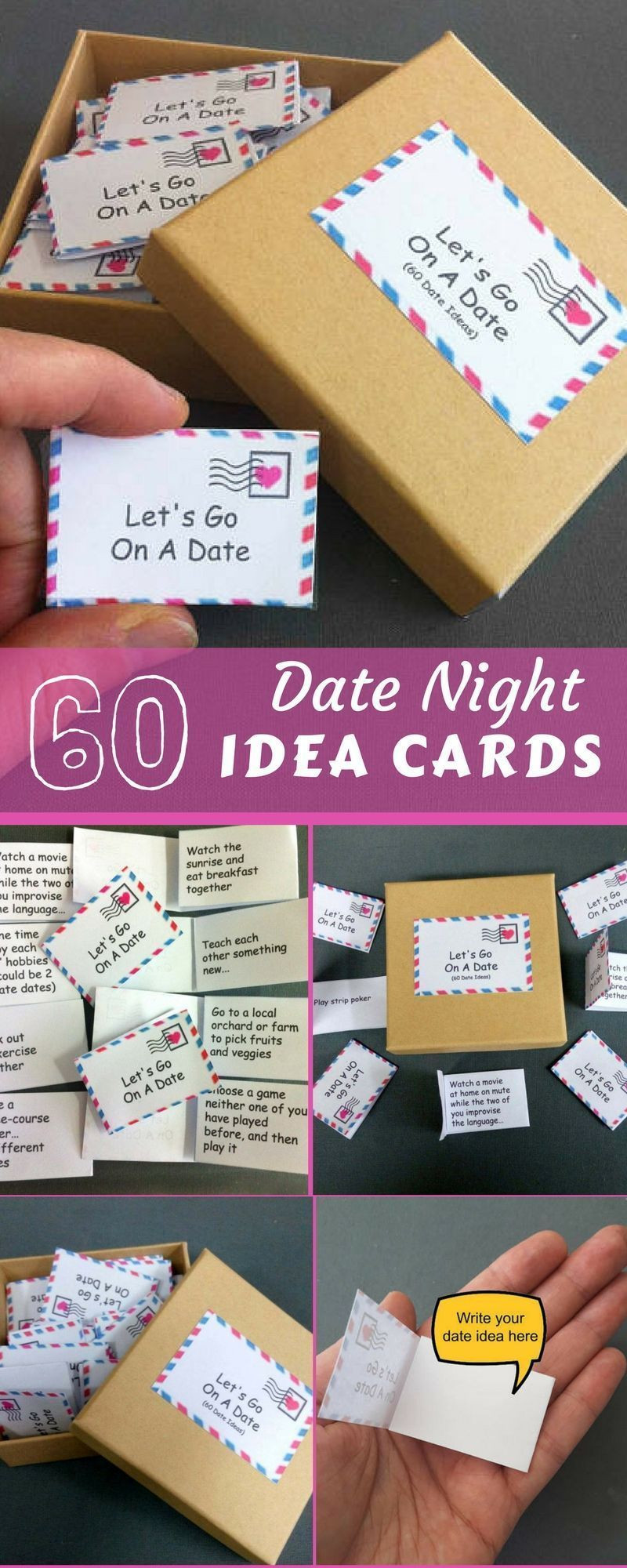 Romantic Birthday Gifts For Husband
 Date Night Box 60 Date Night Ideas Romantic Gift For