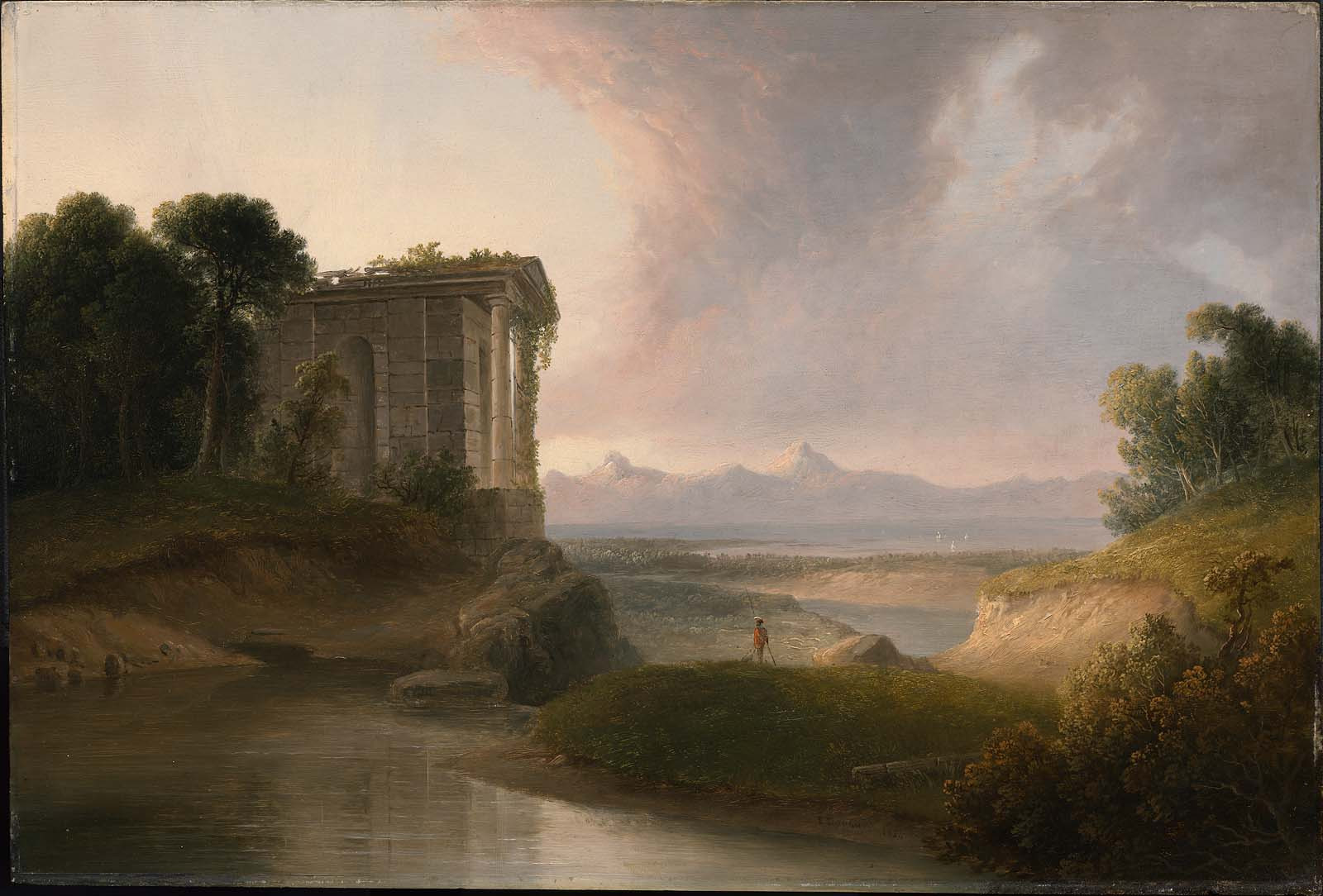 Romantic Landscape Painting
 Romantic Landscape with a Temple